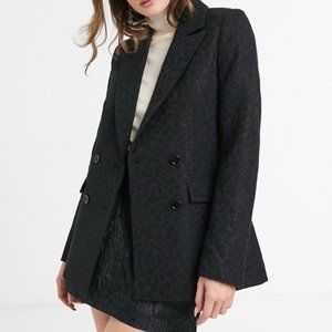 & other Stories sparkle leopard blazer